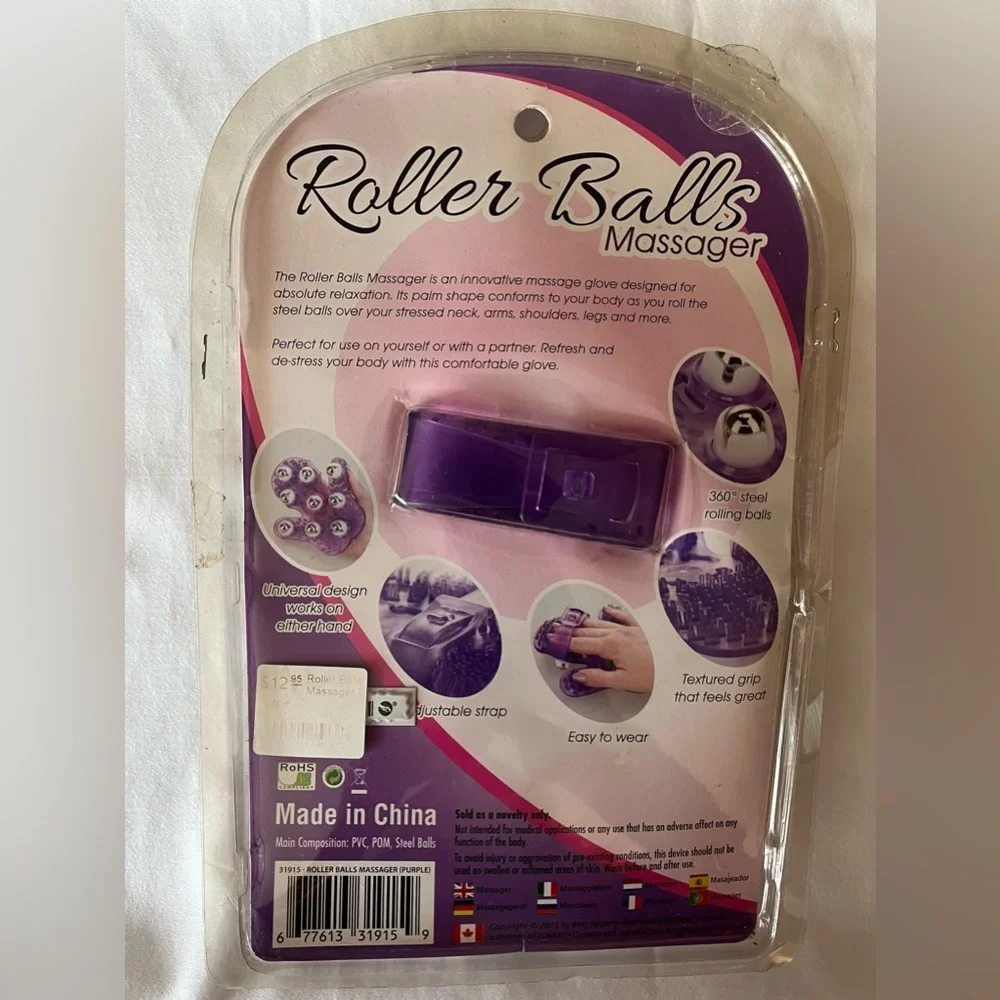 Roller Ball Massager Glove — Purple New with Tag